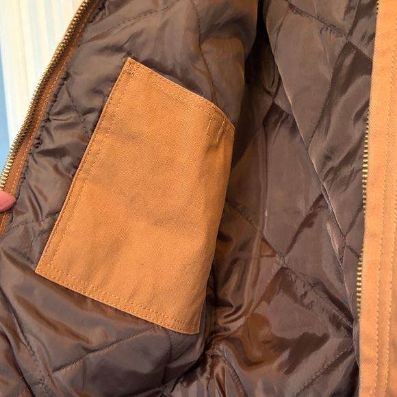 Men's Hooded Schmidt Work Jacket - Brown Size Small - Picture 9 of 11